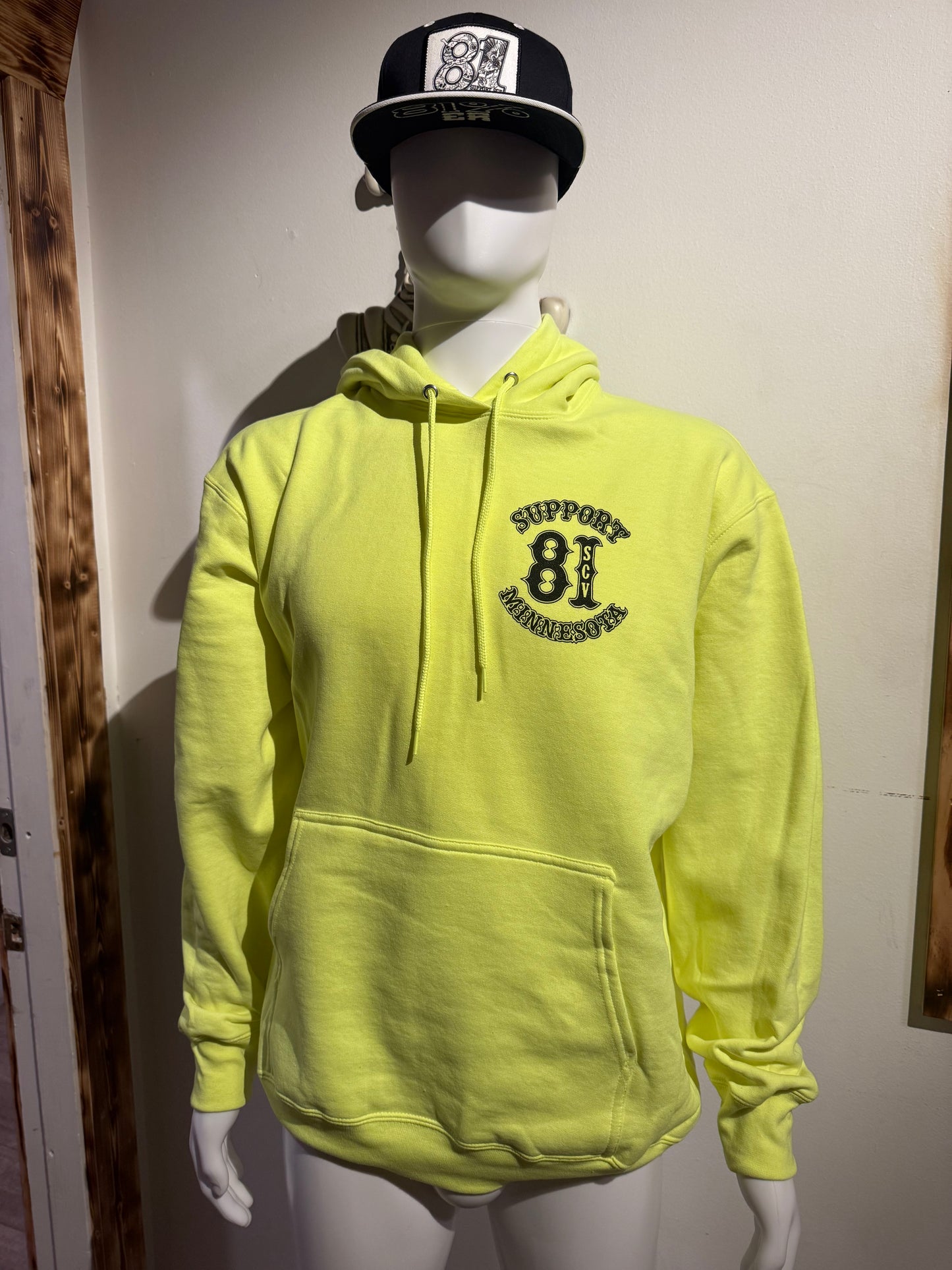 #51 safety green hoodie gangster